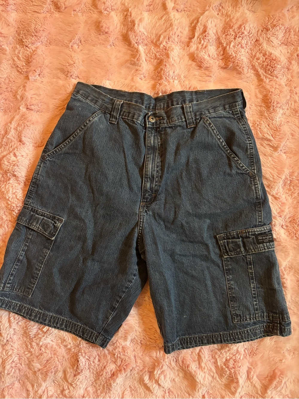Wrangler Men's Cargo Shorts - Dark Blue Denim